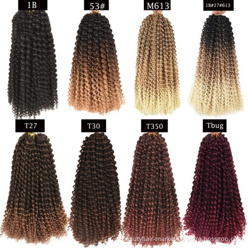 Wholesale Synthetic Crochet Braid Pre Twist Hair Extensions 18/24 inch Prelooped Long Soft Water Wave Ombre Passion Twist Hair